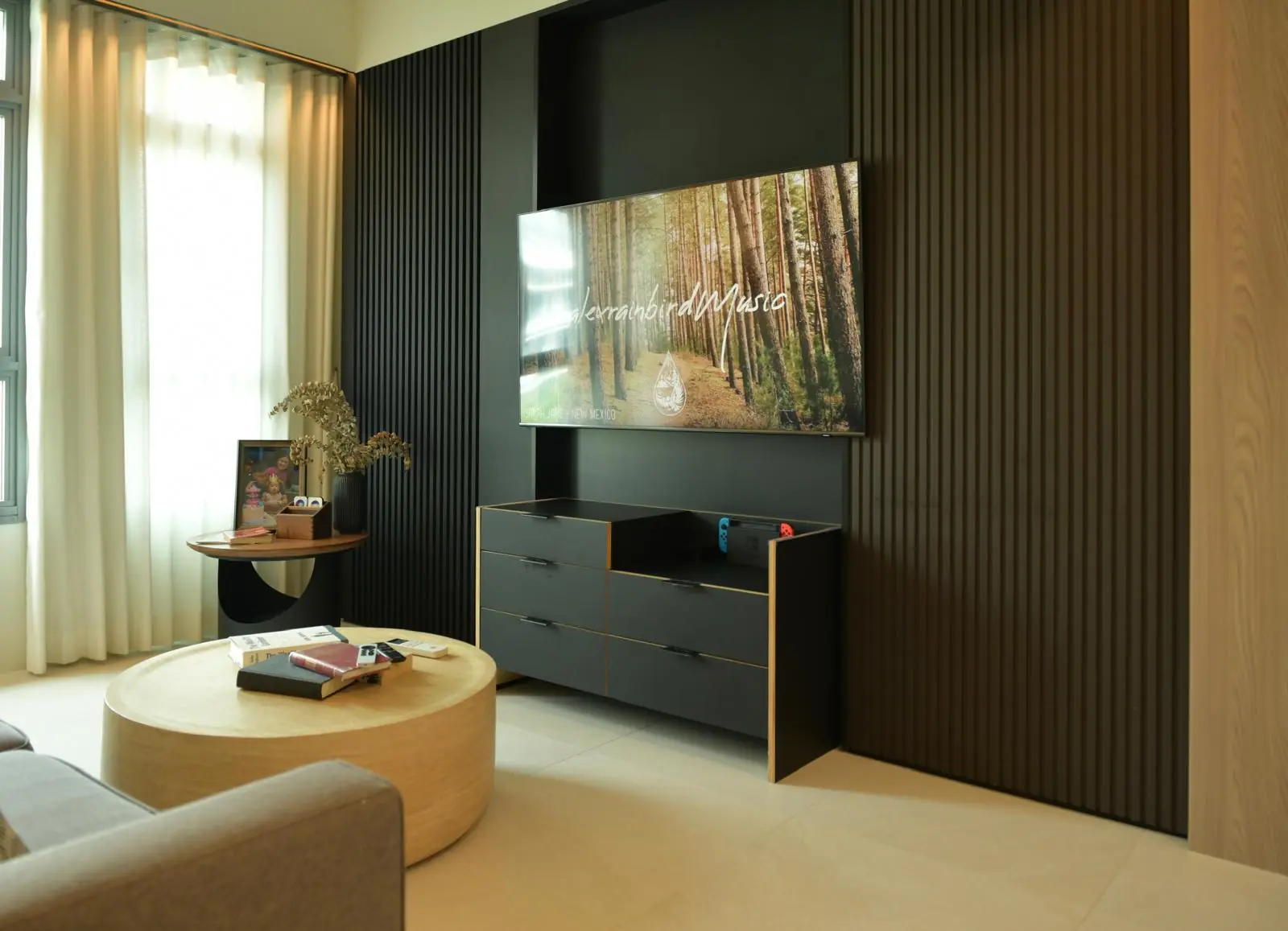 Living room feature wall