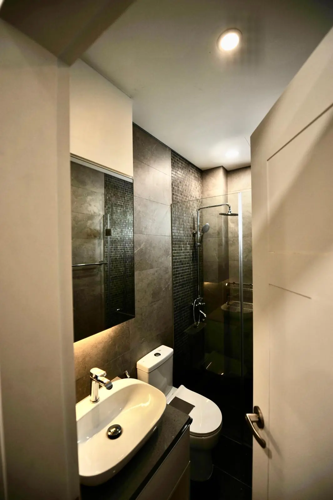 Bathroom cabinetry and shower