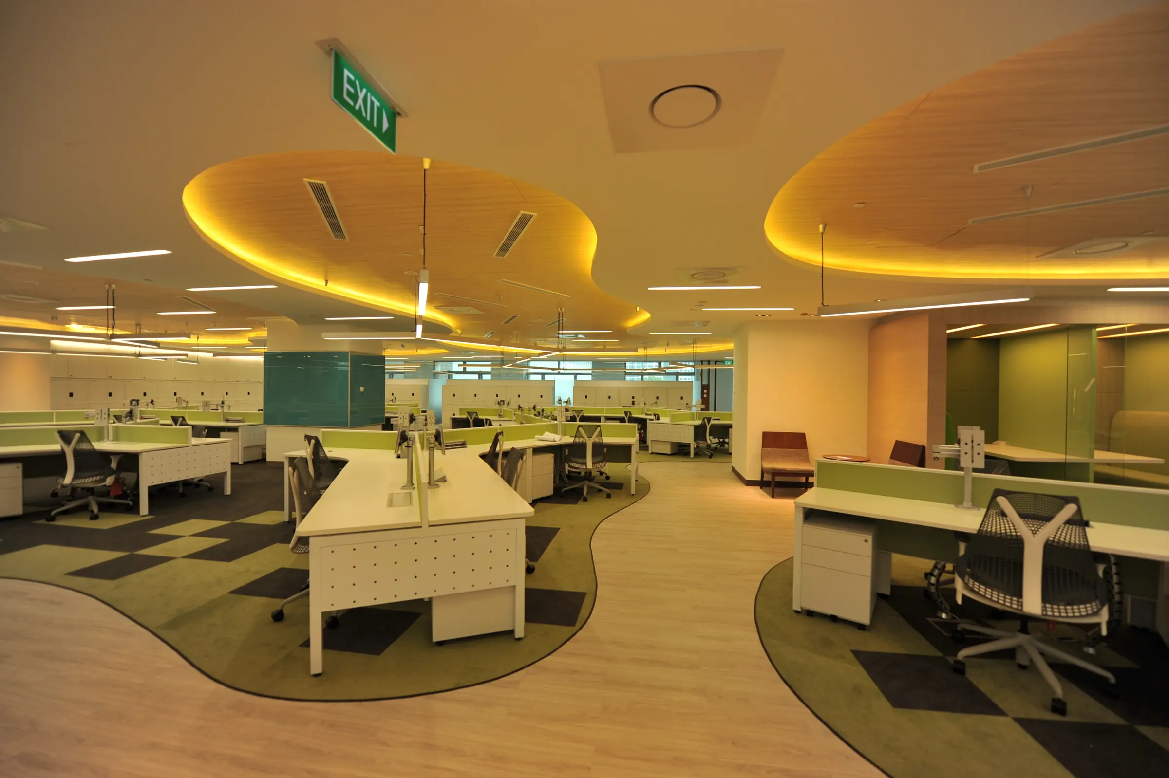Open plan workstations