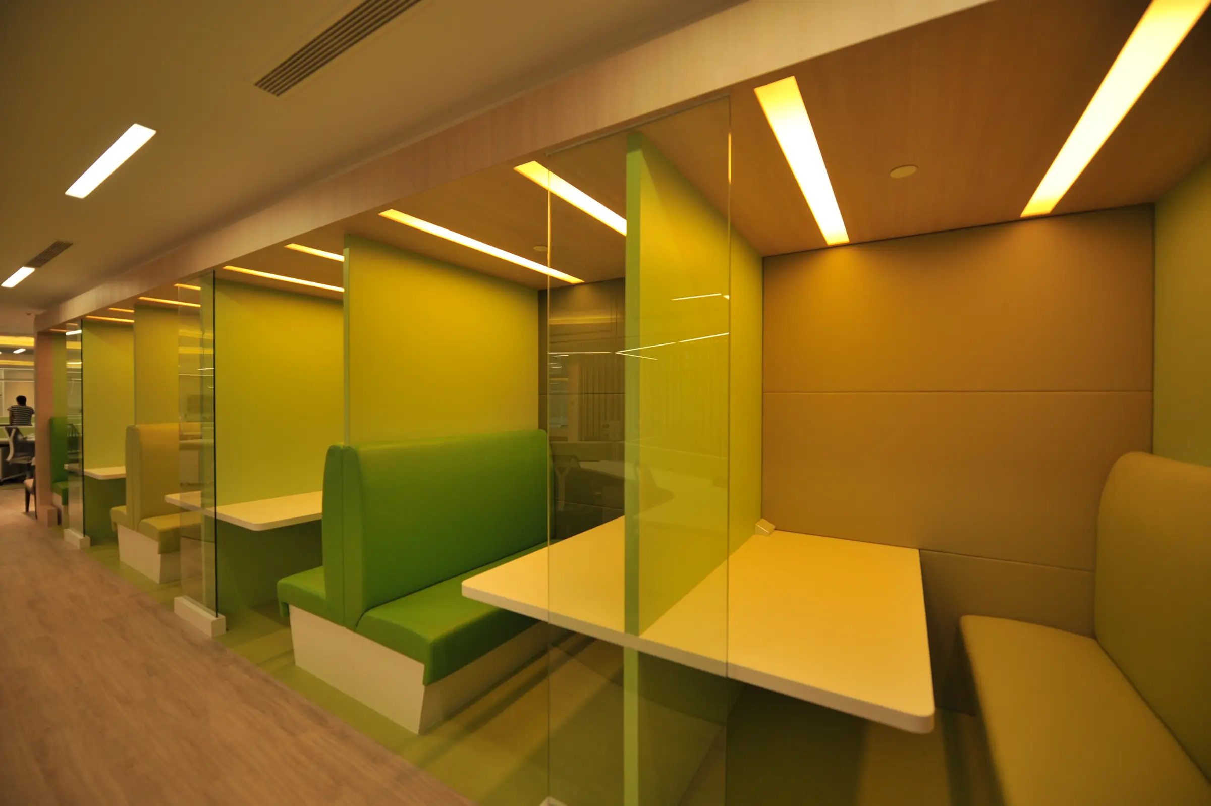 Upholstered focus booths